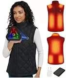 CYCYHEAT Beheizbare Weste Damen und Herren mit 7,4V 10000mAh Akku und 4-in-1 Steuerung (DE/NL/SE/PL, Alphanumerisch, M, Regular, Regular, Schwarz für Damen + (10000mAh Akku))