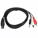 Din 8-polig auf 3,5 Mm 2 Cinch-Kabel, 8-poliger DIN-Stecker auf 2 RCA/3,5 Mm Männlich TRS Stereo-AUX-Adapterkabel für Verstärker-Empfänger-Subwoofer, 5,9 Fuß