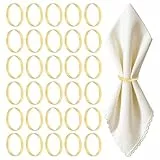 30 Stück Serviettenringe Silber, Servietten Ringe Kreisförmiger Ring-Design, Metall Serviettenschnallen, Elegante Schlichtheit Napkin Rings für Partys, Hochzeiten, Feste, Ostern (Gold)