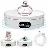 Aicharynic Drehteller Elektrisch, Drehbarer Präsentationsständer drehscheibe elektrisch 360-Grad-Drehteller für Fotografie-Produkte, Schmuck, Uhr, 3D-Modelle, Kuchen und Sammlerstücke