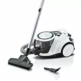 Bosch Staubsauger beutellos Serie 6 ProSilence BGC41LSIL, Bodenstaubsauger, ideal für Allergiker, Hygiene-Filter, für Parkett, Teppich, Fliesen, leise, langes Kabel, Polster-Düse, weiß
