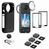 GUTERTOP Insta360 x4 Linsenschutz für Insta 360 x4 Zubehör, inklusive Insta360 x4 Displayschutz, Linsenkappe, Objektivschutz, Action Kamera Schutzhülle und Geräuschreduzierungsschwamm