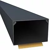 CILSON WDK6040SS 1700330 Kabelkanal Selbstklebend 60x40mm 2m, Schwarz - 2 Stück 1 m / 1000 mm, XXL Größe für umfangreiche Kabelmengen, Sicherer Halt