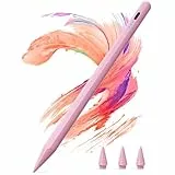 Kingone Stift für Apple iPad 2018-2025, 2X Schnellladung, kompatibel mit iPad 11/10/9/8/7/6, Pro M4/12.9/11/13', Air 3/4/5/M2/M3, mini 7/6/5, mit Magnetischer Haftung, Palm Rejection & Neigung, Rosa.