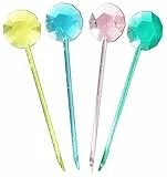 FACKELMANN 50420 Partypicker Diamant 10cm 15 Stück aus PS, Kunststoff, blau/grün/rot/gelb