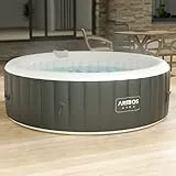 Arebos Whirlpool | aufblasbar | In- & Outdoor | 6 Personen | ⌀ 208 cm | 130 Massagedüsen | mit Heizung | 1.000 Liter | Inkl. Abdeckung | Bubble Spa & Wellness Massage