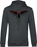 BIO Wikinger Pullover: Blutrabe - Rabe Kapuzenpullover - Wikinger Geschenke für Männer - Wikinger Kleidung - Unisex Hoodie aus Bio-Baumwolle (3XL)