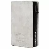 zademont Geldbörse Herren ohne Münzfach | Portmonee Herren | Slim Wallet Herren mit Kartenetui | Geldbeutel zum Verschenken | Elegante Brieftasche (Ohne Münzfach, Grey)
