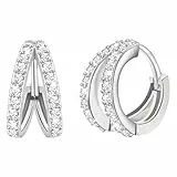 J.Fée Ohrringe Silber 925 Creolen Silber 925 Ohrringe Damen Damenohrringe Schmuck Damen Geschenke für Frauen 1 Paar