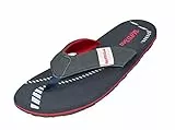 MADSea Herren Zehenstegpantolette Beach Man | Flip Flop Zehentrenner Thong Sandale | Sommer Strand, dunkelblau/rot, 44 EU