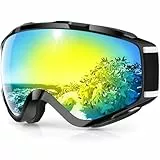 Findway Skibrille, Snowboard Brille für Brillenträger Herren Damen Erwachsene Jugendliche OTG UV-Schutz Kompatibler Helm Anti Fog Skibrillen Sphärisch Verspiegelt