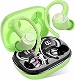 Bluetooth Kopfhörer Sport, in Ear Kopfhörer Kabellos Bluetooth 5.3 mit HD Mic, Herausragender Sound, 40 Std Spielzeit, Comfort Fit, Dual LED-Anzeige, IP7 Wasserdicht Ohrhörer mit Ohrhaken, Grün