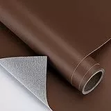 DTC GmbH Kunstleder Selbstklebend 60 x 400cm Leder Reparatur Kit für Reparatur und Renovierung Möbel/Sofa/Autositze/Taschen (Braun)