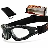 HELLY® - No.1 Bikereyes® | Motorradbrille, Bikerbrille in klar | winddicht, gepolstert, beschlagfrei, HLT® Sicherheitsglas nach DIN EN 166 | TOP Tragegefühl bei langen Ausfahrten | Motorradbrille
