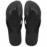 Havaianas - Top Color, Bequeme, Robuste und Leichte Badelatschen, Rutschfeste Sohlen, Unisex Erwachsene, Schwarz, 41/42 EU