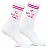 Leboria Geschenk Beste Freundin, Lieblingsmensch Geschenk Socken Geschenke Mama Tennissocken Geburtstagsgeschenk Freundin Geburtstag Damen Baumwollsocken für Muttertagsgeschenk