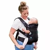 Infantino Flip Advanced 4-in-1 Babytrage, Ergonomisch, Umwandelbar, mit Blickrichtung Nach Innen und Außen, Vorne und Hinten Tragbar für Neugeborene bis Kleinkinder von 3,6-14,5 kg, Schwarz Denim