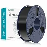 SUNLU PLA Plus 3D Drucker Filament, PLA+ Filament 1.75mm, sauber gewickeltes Filament, robustes 3D Filament, kompatibel mit 3D FDM Druckern, Maßgenauigkeit +/- 0.02 mm, 1kgSpule(2.2Pfund), Schwarz