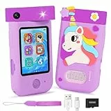 Kinderkamera, ZUEOKAI Kinder Handy Smartphone Spielzeug ab 3-8 Jahre, Kinder Kamera mit 180°Drehobjektiv &32GB Karte, Weihnachts- und Geburtstags Geschenke für Mädchen und Jungen 3 4 5 6 7 8 Jahre
