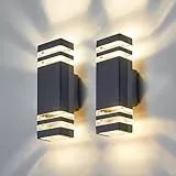 CELAVY LED Wandleuchte Wandlampe aussen 2 Stück, IP65 Außenlampe Aussenlampe Wand, GU10 Up Down Außenleuchte Aussenleuchte Außenwandleuchte Außenbeleuchtung Hauswand Terrasse Haus, Anthrazit Grau