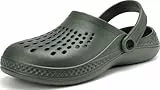 VOLHAL Clogs Herren Pantoletten Sommer Leicht Hausschuhe Atmungsaktiv Gartenschuhe rutschfest Weiche Strand Slippers Sandalen,(Grün,42/43 EU)