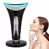 Bestauty Smartes Elektrisches Gesichtsmassagegerät – 3 Modi, 45°C EMS & Gua Sha Funktion, Multicolor LED, Anti-Falten & Hautstraffung für Gesicht & Hals, Lifting & Pflege in Einem(Schwarz)