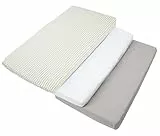 Medi Partners Spannbettlaken 60x120 3-Pack Baby Bettlaken Kinderbett Spannbetttuch 100% Baumwolle - Fitted Kinder Sheet Bettwäsche Babymatratze Schlafsack Babybett