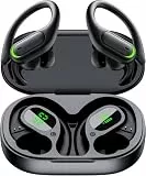 Bluetooth Kopfhörer Sport, 2026 Sport Ohrhörer für Arbeit & Fitness, 60h Spielzeit Kopfhörer Kabellos Bluetooth 5.4, IP7 Wasserdichte In Ear Kopfhörer mit LED Display, Tiefer Bass Hi-Fi Stereo Schwarz