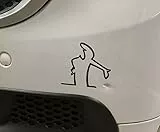 Aufkleber La Linea Verärgertes Männchen/Kratzer - Schwarz Lui Comic Auto HR