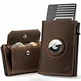 DODENSHA® Airtag Wallet Herren mit XL Münzfach I MagSnap Kartenetui I Smart Wallet für 10+ Karten I Geldbörse Herren mit RFID Schutz I Portmonee mit AirTag* Fach I Redbrown