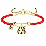 Holibanna Chinesischen Glück Red Armband Chinesischen Sternzeichen Tiger Charme Armband für Frauen Rot Seil Jahr von Tiger Luck Symbol Schmuck Stil 1