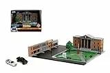 Jada Toys Zurück in die Zukunft Nano-Scene Clock Tower (26,5 x 23 cm) - detailliertes Diorama des Hill Valley Courthouse inkl. 2 Modellautos aus Metall, Back to The Future Fanartikel ab 8 Jahre