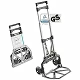 ATHLON TOOLS Aluminium Transportkarre klappbar - extra Langer Teleskopgriff 110 cm - Ladefläche mit Anti-Rutsch-Pads - Leichtgängige Räder mit Soft-Laufflächen - inkl. 2 Expanderseilen - Modell 2025