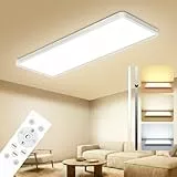 Peasur LED Deckenleuchte Flach 58x20cm 3500LM, Deckenlampe Dimmbar mit Fernbedienung 3000K-6500K, IP44 Küche Deckenleuchte Rechteckig LED Panel für Wohnzimmer Schlafzimmer Badezimmer Büro