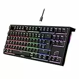Newmen GM870 TKL Gaming Tastatur,Mechanische Tastatur mit Kabel,75% RGB LED Beleuchtung Hot Swap Anti Ghosting USB Mini 88 Tasten Keyboard für PC/Win/Mac,Deutsches QWERTZ Layout,Schwarz,Rote Schalter