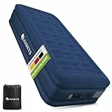 Juskys Luftmatratze Sapri M in Blau - 1 Personen Luftbett selbstaufblasend - aufblasbare Matratze als Gästebett oder Camping - integrierter Pumpe