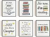 INFUNLY Reading Wall Art Prints Motivational Set of 6 Inspirierend 8x1 Ungerahmt Für Das Büro Poster Leser Buchliebhaber Bücherwurm Bibliothek Und Arbeitszimmer Zuhause