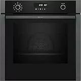 NEFF B5ACH7HG3, N50, Einbau-Backofen, Made in Germany, LCD Display ohne Knebel, Slide und Hide, 3D Heißluft, 8 Beheizungsarten, CircoTherm, AirFry, Pyrolyse und EasyClean, 60 x 60 cm, Graphite Grey