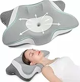 DONAMA Kissen, Nackenkissen Kopfkissen aus Memory Foam,Ergonomisches seitenschläferkissen, Schlafkissen für Seiten Rücken & Bauchschläfer-Grau