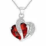 Kette Damen 925 Sterling Silber Zirkonia mit Lebhaft Herz Halskette (Stil 8)