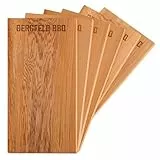 Bergfeld BBQ – 6 Stück Zedernholzbretter zum Grillen – 30x14x1 cm - Räucherbretter aus 100% kanadischem Western Red Cedar Holz – mehrfach verwendbar – für besonderes Grill- und BBQ-Aroma