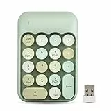 Yunseity Mechanische Zifferntastatur, 2.4G Wireless 18-Tasten-Zifferblock, Mischfarben-Nette Retro-Numpad-Tastatur, für PC, Laptop, Notebook Usw.(Grün)