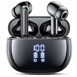 ZIUTY Bluetooth 5.3 Kopfhörer Kabellos, In Ear Bluetooth Kopfhörer mit 4 ENC Mikrofonen, 48 Std Spielzeit, LED Anzeige, HiFi Stereo Sound, IPX7 wasserdichte Sport Kopfhörer – Schwarz