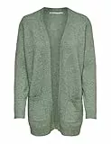 ONLY Damen Onllesly L/S Open Cardigan KNT Noos Strickjacke,Basil/Detail:w. Melange,S