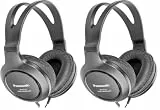 Panasonic RP-HT161E-K HiFi-Kopfhörer - 2 m langes Kabel, 10-27.000 Hz, 30 mm Wandler, schwarz (Packung mit 2)