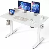 Claiks Elektrisch Höhenverstellbarer Schreibtisch 140×70 cm (FSC®) - Steh-Sitz-Tisch mit Kabelmanagement & Memory-Funktion Leiser Motor für Homeoffice Ergonomisches Design Weiße Arbeitsplatte