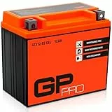 GP-PRO GTX12-BS 12V 12Ah GEL-Batterie (Kompatibel mit YTX12-BS / 51012) (Wartungsfrei & Versiegelt) Akkumulator Motorrad Motorradbatterie