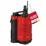 T.I.P. I-Compac 7500 Schmutzwasser Drainage-Tauchpumpe (bis 7.500 l/h Fördermenge, Förderhöhe max. / Druck max. 5 m / 0,5 bar, 400 Watt, für enge Schächte ab 22x22 cm, vertikaler Pumpenausgang) 30190