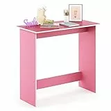 Furinno Simplistic Schreibtisch, Computertisch, PC-Tisch, Bürotisch, Holz, Rosa / Weiß, 39.4 x 80 x 75.7 cm