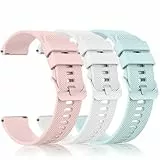 Tobfit Garmin Armband 20mm für Sq und 2 Uhr, Silikon Ersatzarmbänder für Plus und Music (Rosa/Weiß/Hellgrün)
